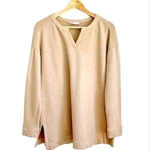 Purejill Organically Cotton Tan Pullover Petite Sweater